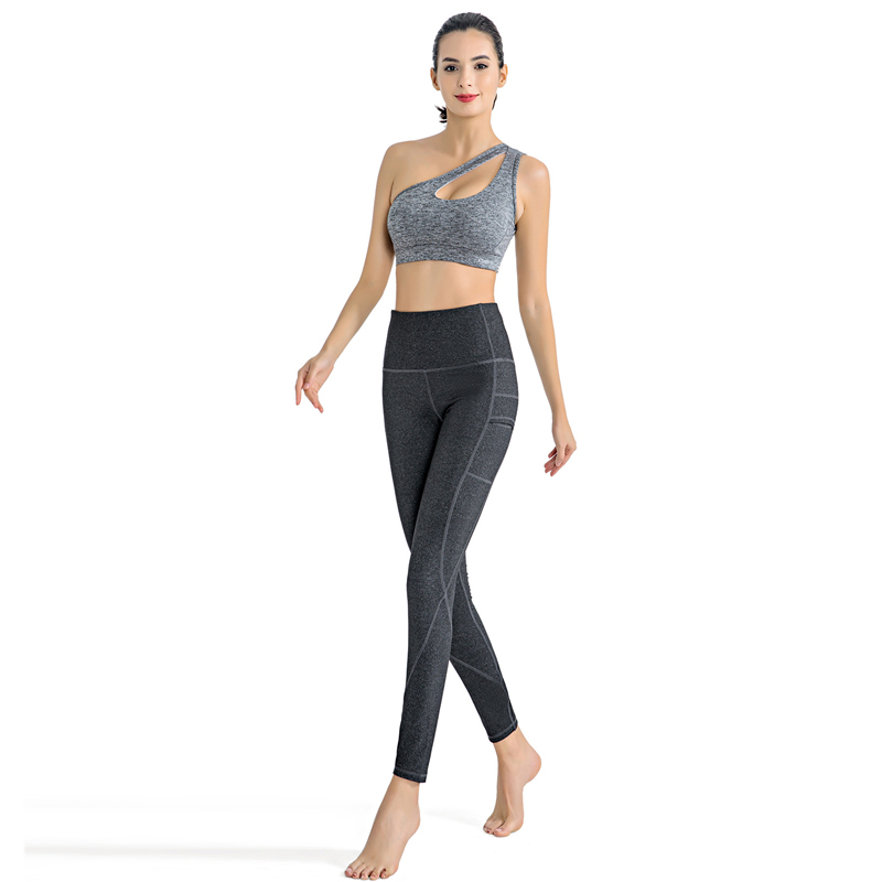 FDMF10- Out Pocket High Waist Yoga Pants, Tummy Control
